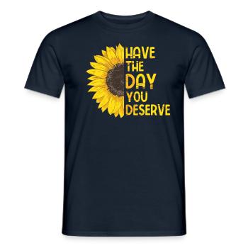 Ayez le jour où vous réservez le tournesol - T-shirt homme - marine - Devant - AI Model Male 178 light (178cm)