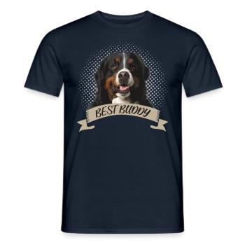 Berner Sennenhund Bester Freund Hundeportrait - Männer T-Shirt - Navy - Vorne - AI Model Male 178 light (178cm)