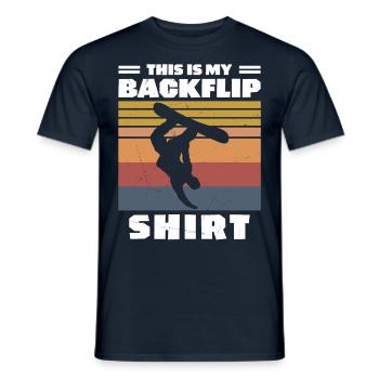 This Is My Backflip Snowboard Shirt - Men's T-Shirt - navy - Front - AI Model Male 178 light (178cm)
