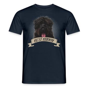 Bouvier des Flandres Best Friend Dog Portrait - Men's T-Shirt - navy - Front - AI Model Male 178 light (178cm)