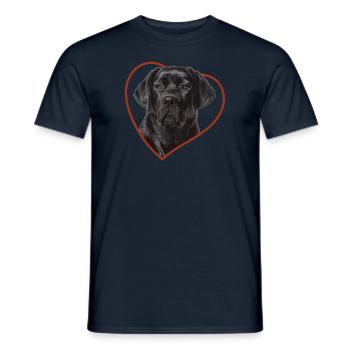Labrador Herz Hundeportrait - Männer T-Shirt - Navy - Vorne - AI Model Male 178 light (178cm)