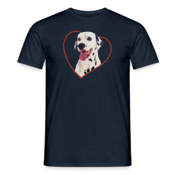 Dalmatien Coeur Chien Amour - T-shirt homme - marine - Devant - AI Model Male 178 light (178cm)