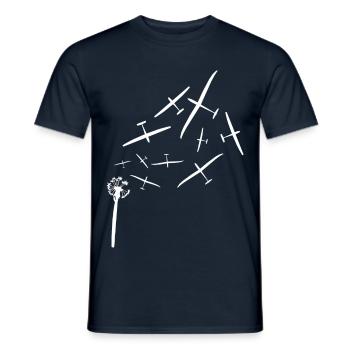 Flower glide glider pilot glider - Men's T-Shirt - navy - Front - AI Model Male 178 light (178cm)