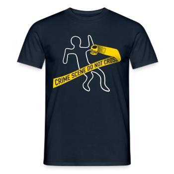 Beware crime zone - Men's T-Shirt - navy - Front - AI Model Male 178 light (178cm)