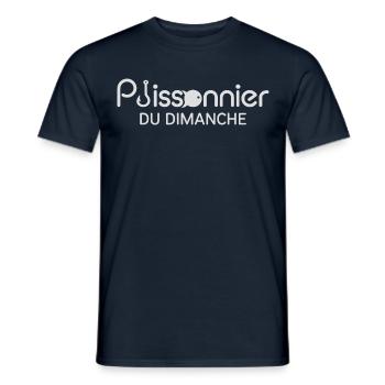 Poissonnier du Dimanche humour pêcheur amateur - T-shirt homme - marine - Devant - AI Model Male 178 light (178cm)