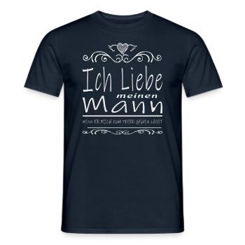 Ich liebe meinen Mann wenn er mich zu meinen Pferd - Männer T-Shirt - Navy - Vorne - AI Model Male 178 light (178cm)
