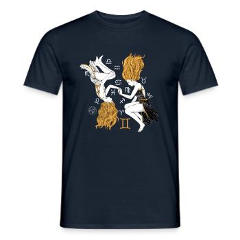 Gemini zodiac - Men's T-Shirt - navy - Front - AI Model Male 178 light (178cm)