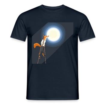 Fuchs auf Stelzen / zum Mond - Männer T-Shirt - Navy - Vorne - AI Model Male 178 light (178cm)