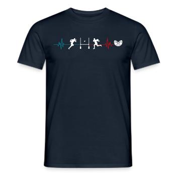 Rugby-Herzschlag Frankreich Geschenke-Team - Männer T-Shirt - Navy - Vorne - AI Model Male 178 light (178cm)