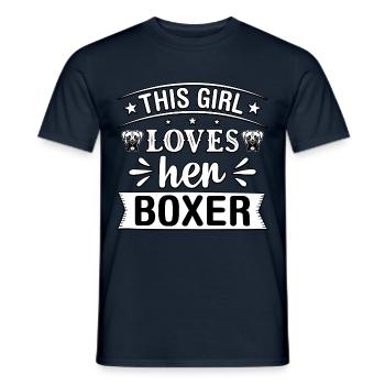 Cette fille aime son boxer - T-shirt homme - marine - Devant - AI Model Male 178 light (178cm)