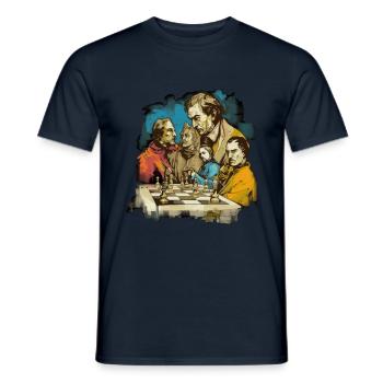 La science échiquéenne - T-shirt homme - marine - Devant - AI Model Male 178 light (178cm)