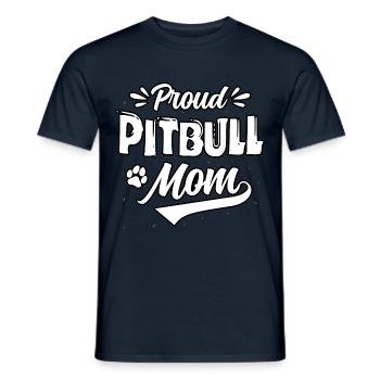 Maman Pitbull fière - T-shirt homme - marine - Devant - AI Model Male 178 light (178cm)
