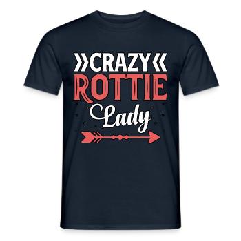 Crazy Rottie lady - Men's T-Shirt - navy - Front - AI Model Male 178 light (178cm)