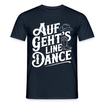 Line Dance mein Hobby - meine Passion - mein Ding - Männer T-Shirt - Navy - Vorne - AI Model Male 178 light (178cm)