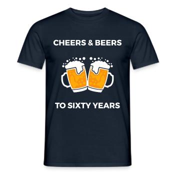 Cheer & Beers à soixante ans - T-shirt homme - marine - Devant - AI Model Male 178 light (178cm)