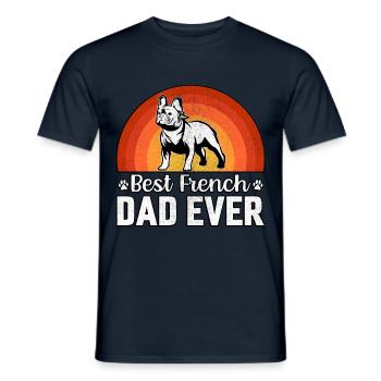 Meilleur papa français de tous les temps - T-shirt homme - marine - Devant - AI Model Male 178 light (178cm)