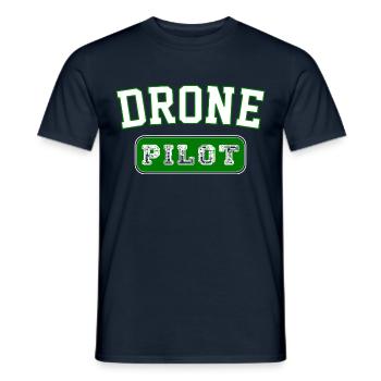 Drone Pilot - Cadeau Badge Vintage - T-shirt homme - marine - Devant - AI Model Male 178 light (178cm)