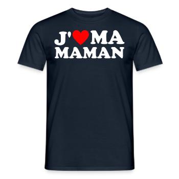 J' aime ma maman cadeau fête des mères - T-shirt homme - marine - Devant - AI Model Male 178 light (178cm)
