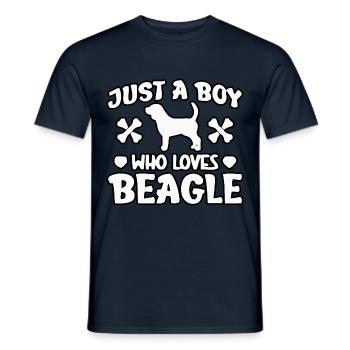 Just a boy who loves beagle - Männer T-Shirt - Navy - Vorne - AI Model Male 178 light (178cm)