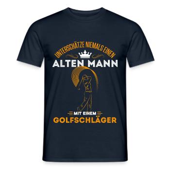 Vieil homme golfeur grand-père golf cadeau idée - T-shirt homme - marine - Devant - AI Model Male 178 light (178cm)