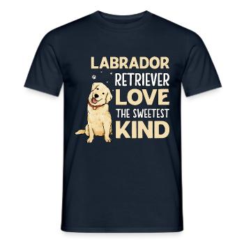 Labrador Retriever Aime l’enfant le plus doux - T-shirt homme - marine - Devant - AI Model Male 178 light (178cm)