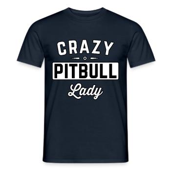 Crazy Pitbull Lady - T-shirt homme - marine - Devant - AI Model Male 178 light (178cm)