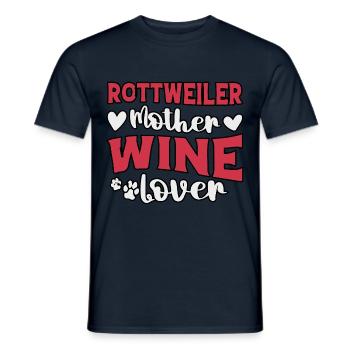Rottweiler mother wine lover - Men's T-Shirt - navy - Front - AI Model Male 178 light (178cm)