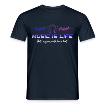 Musik Herzlinie Design - Männer T-Shirt - Navy - Vorne - AI Model Male 178 light (178cm)