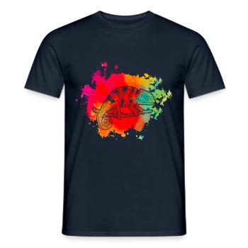 Chameleon Retro - Men's T-Shirt - navy - Front - AI Model Male 178 light (178cm)