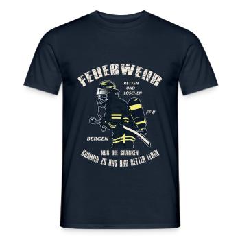 Pompier pompier pompier femme cadeau - T-shirt homme - marine - Devant - AI Model Male 178 light (178cm)