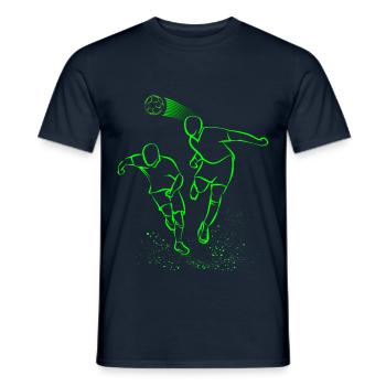 Football Neon Footballer Shirt - Men's T-Shirt - navy - Front - AI Model Male 178 light (178cm)