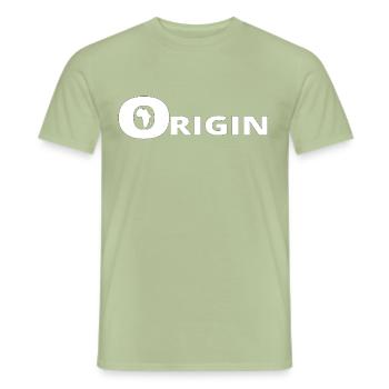 ORIGINE AFRIQUE - T-shirt homme - vert sauge - Devant - AI Model Male 178 light (178cm)