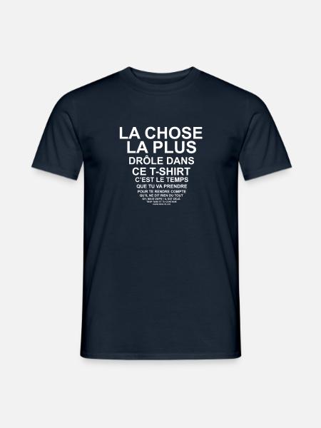 T-shirt drôle texte trop petit lecture difficile - T-shirt homme - marine