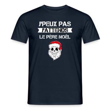 Bonnet du Père Noël - T-shirt homme - marine - Devant - AI Model Male 178 light (178cm)