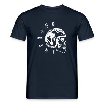 Old-School bike skull - T-shirt homme - marine - Devant - AI Model Male 178 light (178cm)