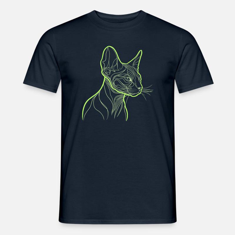 Katzensphinx-Linienkunst - Männer T-Shirt - Navy