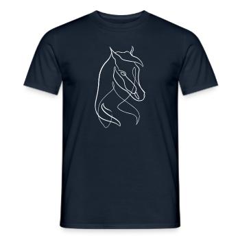 Horse line art - Men's T-Shirt - navy - Front - AI Model Male 178 light (178cm)