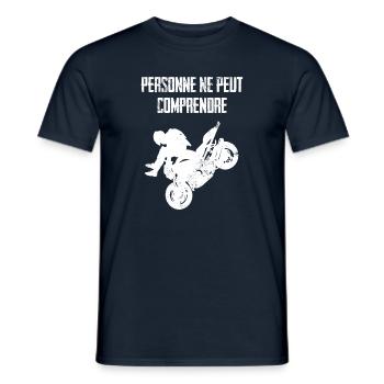 Moto stunt - personne ne peut comprendre - T-shirt homme - marine - Devant - AI Model Male 178 light (178cm)