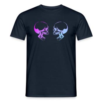 Double skull art - Men's T-Shirt - navy - Front - AI Model Male 178 light (178cm)
