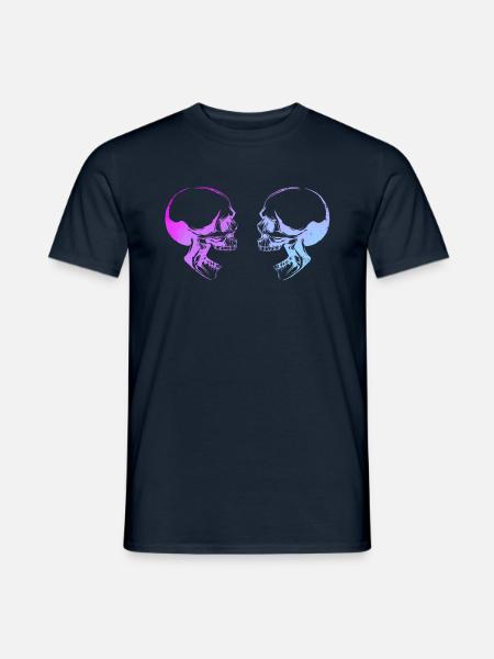 Double skull art - Men's T-Shirt - navy