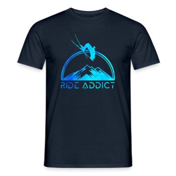 Ski ride addict - T-shirt homme - marine - Devant - AI Model Male 178 light (178cm)