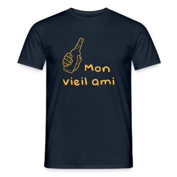 Alcool mon vieil ami humour - T-shirt homme - marine - Devant - AI Model Male 178 light (178cm)
