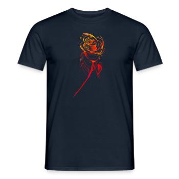 Rosa in skizzenhafter Farbe - Männer T-Shirt - Navy - Vorne - AI Model Male 178 light (178cm)