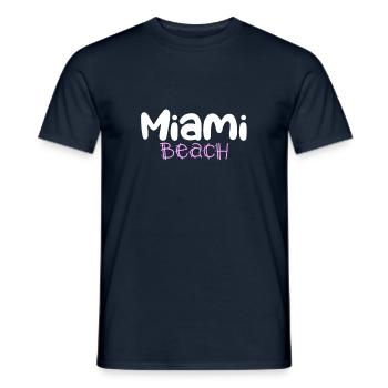 MIAMI beach - Men's T-Shirt - navy - Front - AI Model Male 178 light (178cm)