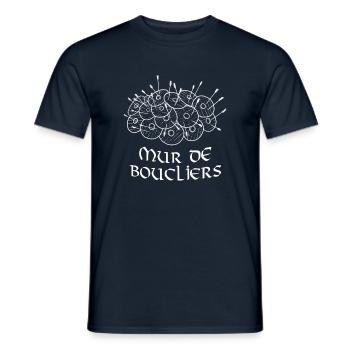 Mur de boucliers ! - T-shirt homme - marine - Devant - AI Model Male 178 light (178cm)