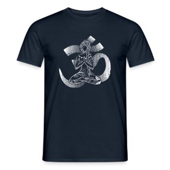 Aum Yoga Buddhism Symbol - Men's T-Shirt - navy - Front - AI Model Male 178 light (178cm)