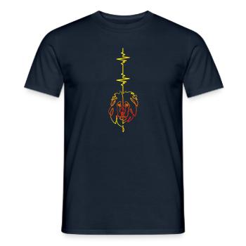 Heartbeat vertical lion - Men's T-Shirt - navy - Front - AI Model Male 178 light (178cm)