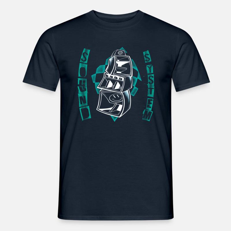 KOSTENLOSES Soundsystem Techno-Party-Kunst - Männer T-Shirt - Navy