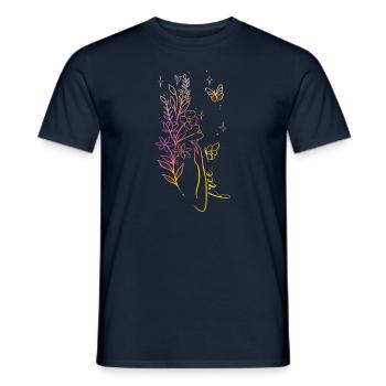 liberated woman line art color - Men's T-Shirt - navy - Front - AI Model Male 178 light (178cm)