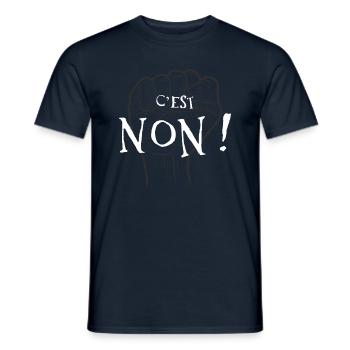 C'est non ! rebel manifestation - T-shirt homme - marine - Devant - AI Model Male 178 light (178cm)